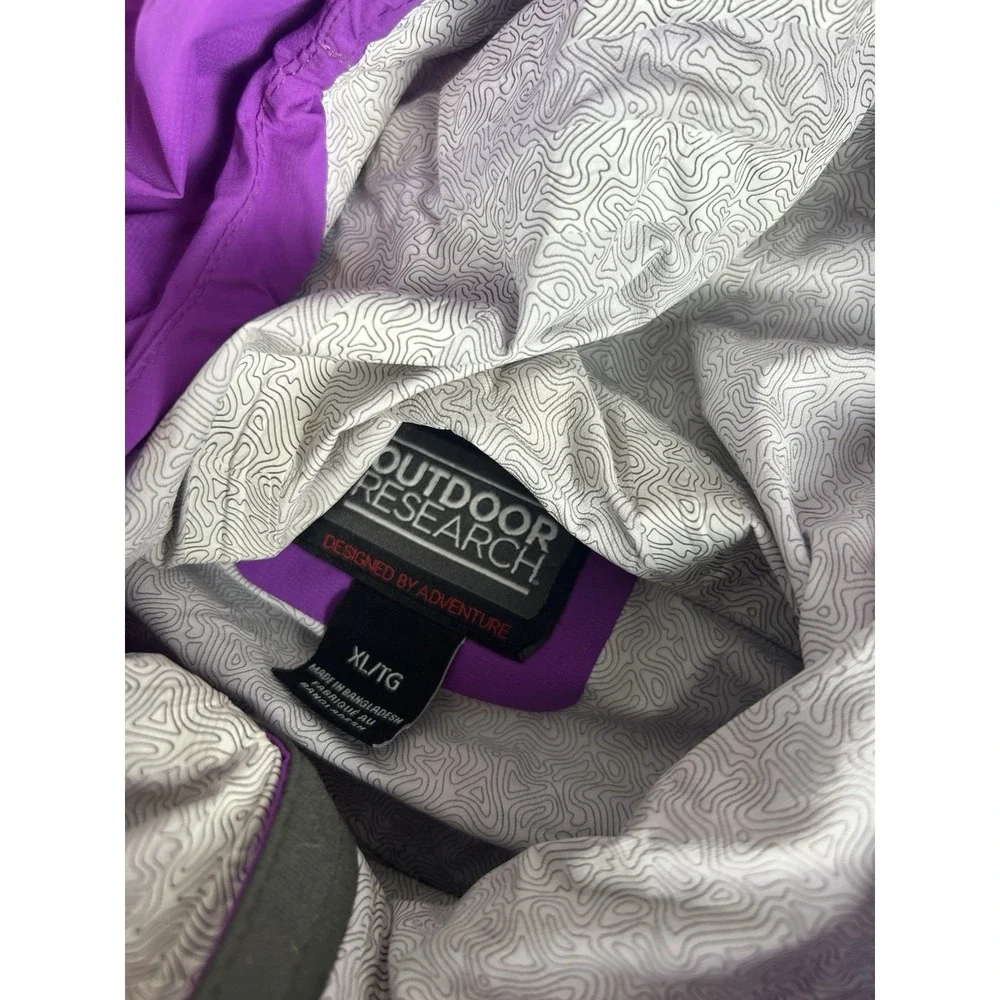 Outdoor Research Panorama Point Purple Gray Lightweight Rain Jacket Size XL